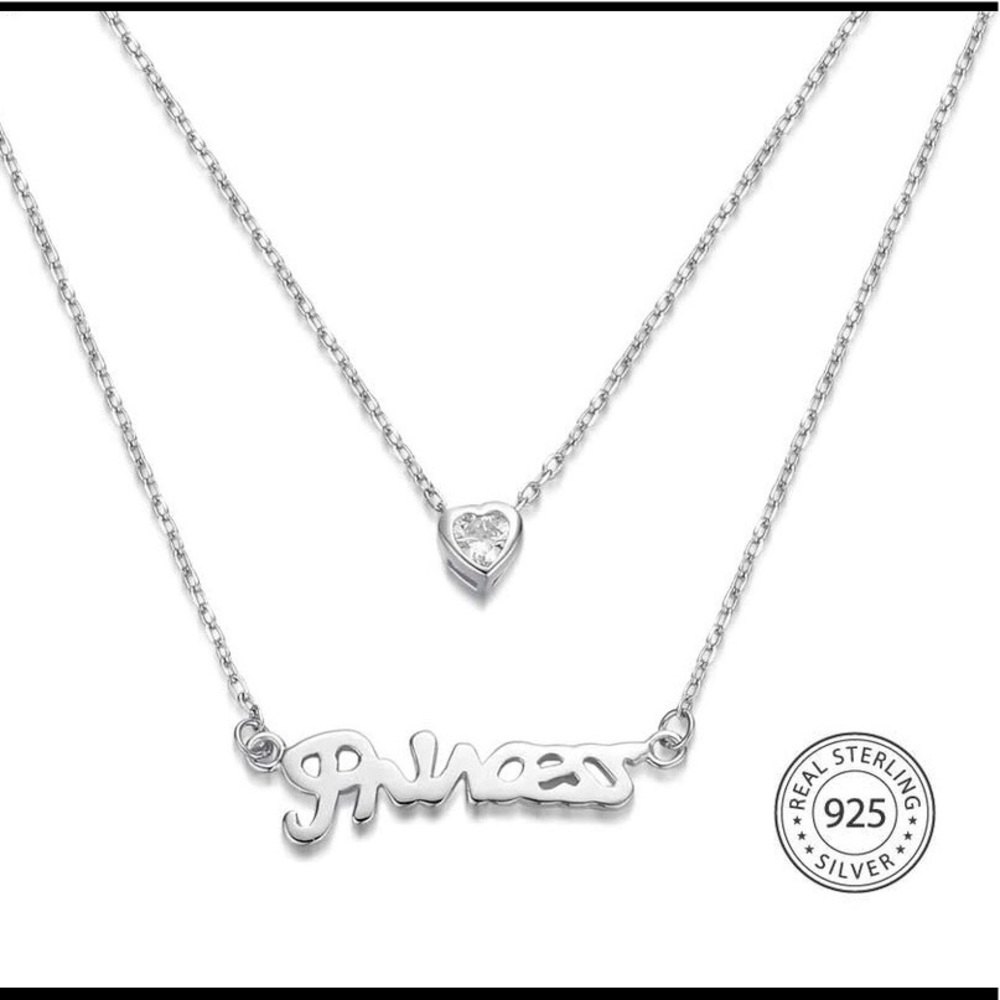 100% 925 Silver Love Princess necklace